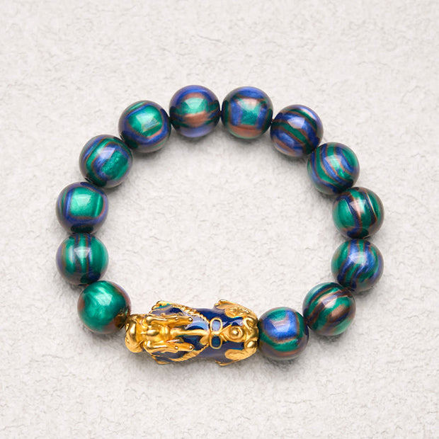 Buddha Stones Colorful Sea Willow Color Change PiXiu Positive Healing Bracelet