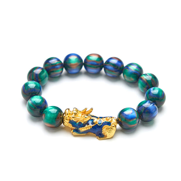 Buddha Stones Colorful Sea Willow Color Change PiXiu Positive Healing Bracelet
