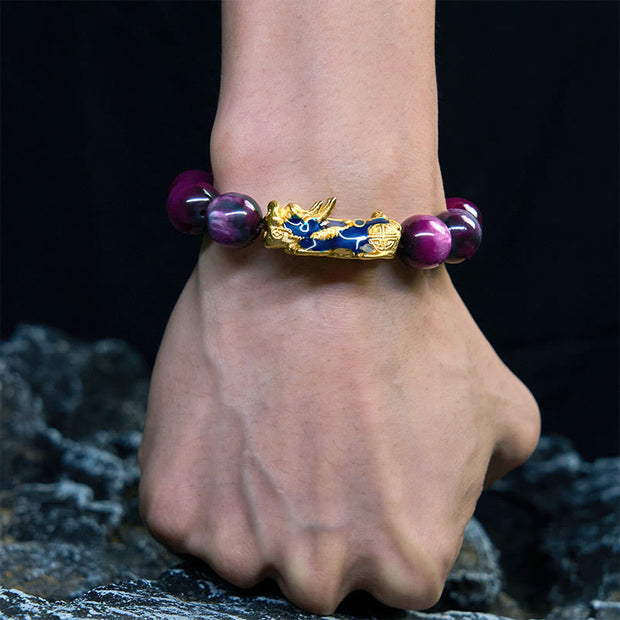 Buddha Stones Colorful Sea Willow Color Change PiXiu Positive Healing Bracelet