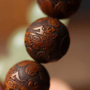 FREE Today: Cure and Warmth Rosewood Engraving PiXiu Fu Character Bracelet