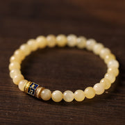 Buddha Stones Topaz Beads Om Mani Padme Hum Fortune Bracelet