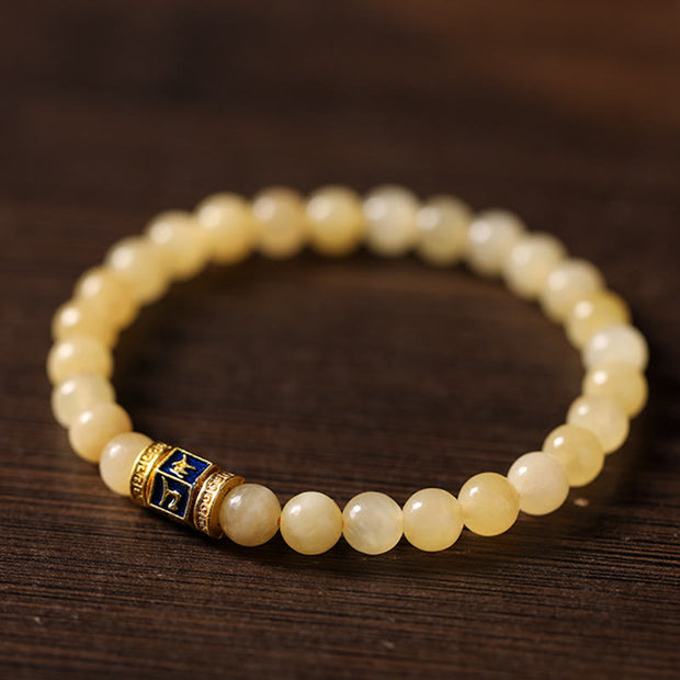 Buddha Stones Topaz Beads Om Mani Padme Hum Fortune Bracelet