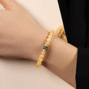 Buddha Stones Topaz Beads Om Mani Padme Hum Fortune Bracelet