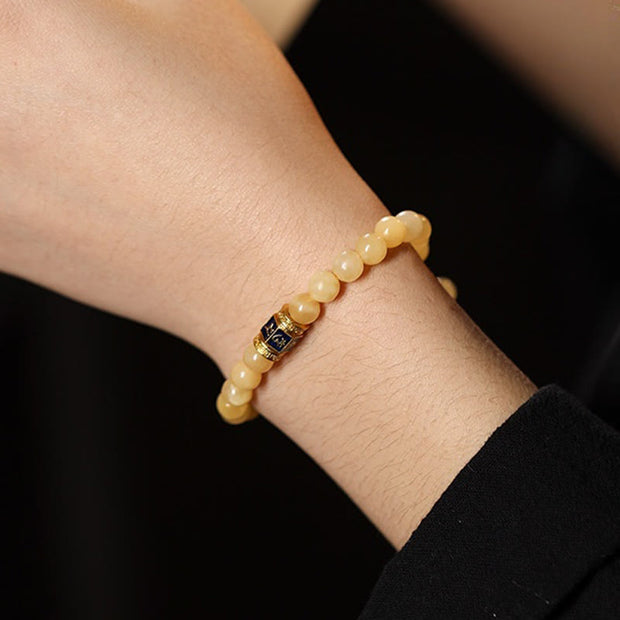 Buddha Stones Topaz Beads Om Mani Padme Hum Fortune Bracelet