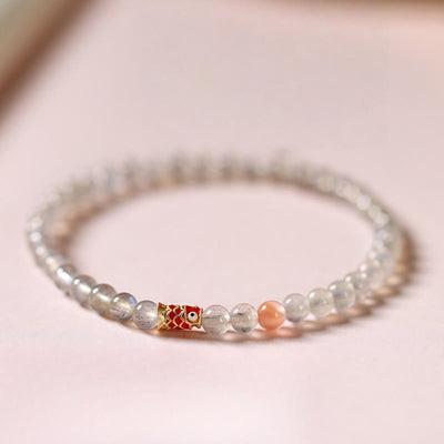 FREE Today: Healing and Positive Ultra-Thin Moonstone Koi Fish Bracelet