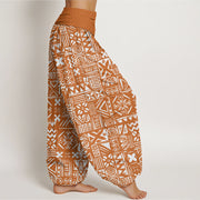 Buddha Stones Casual Tribal-inspired Geometric Pattern Women's Elastic Waist Harem Pants