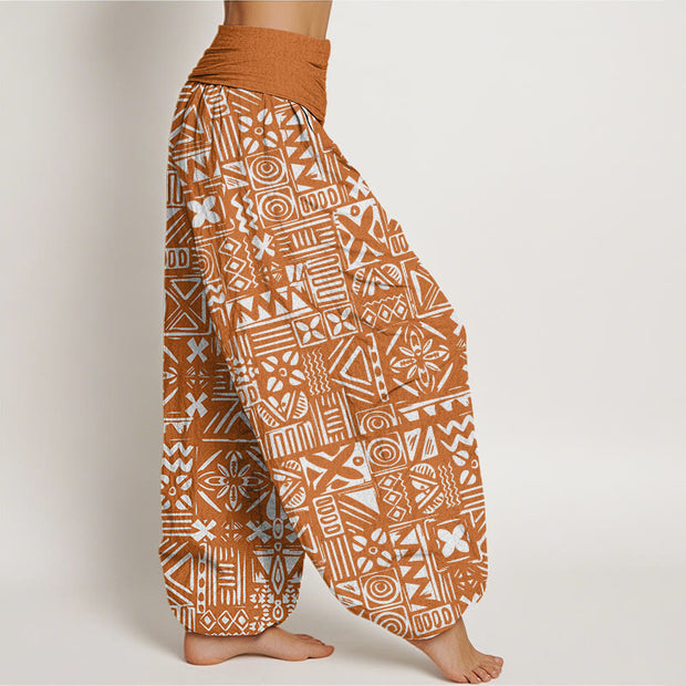 Buddha Stones Casual Tribal-inspired Geometric Pattern Women's Elastic Waist Harem Pants