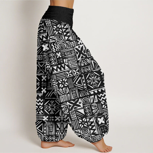 Buddha Stones Casual Tribal-inspired Geometric Pattern Women's Elastic Waist Harem Pants