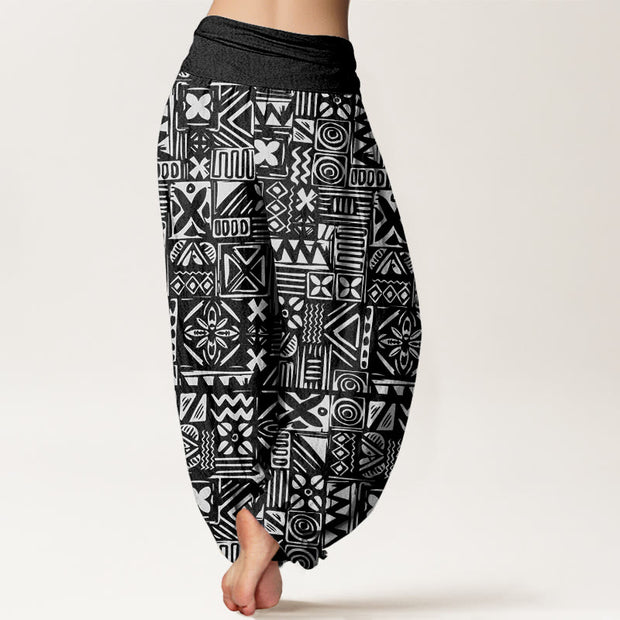 Buddha Stones Casual Tribal-inspired Geometric Pattern Women's Elastic Waist Harem Pants