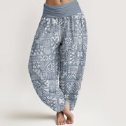 Buddha Stones Casual Tribal-inspired Geometric Pattern Women's Elastic Waist Harem Pants