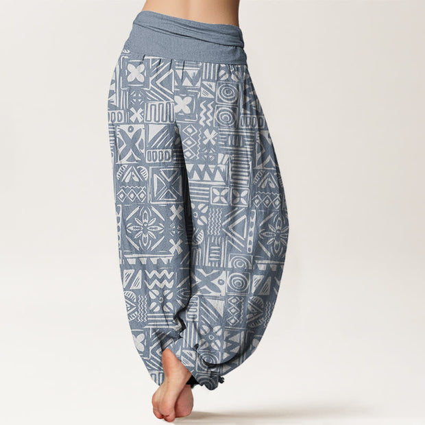 Buddha Stones Casual Tribal-inspired Geometric Pattern Women's Elastic Waist Harem Pants