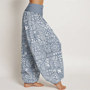 Buddha Stones Casual Tribal-inspired Geometric Pattern Women's Elastic Waist Harem Pants