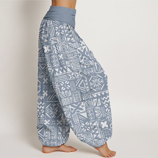 Buddha Stones Casual Tribal-inspired Geometric Pattern Women's Elastic Waist Harem Pants