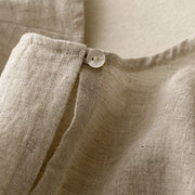 Buddha Stones Casual Daily Sleeveless Irregular Design Cotton Linen Midi Dress With Pockets