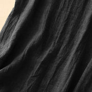 Buddha Stones Casual Daily Sleeveless Irregular Design Cotton Linen Midi Dress With Pockets