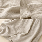 Buddha Stones Casual Daily Sleeveless Irregular Design Cotton Linen Midi Dress With Pockets
