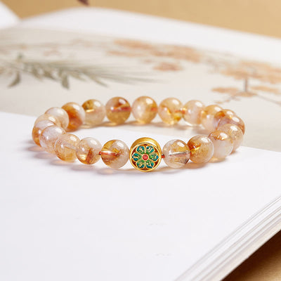 Buddha Stones 999 Sterling Silver Om Mani Padme Hum Citrine Protection Bracelet