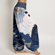 Buddha Stones Casual Dragon Ancient Tree Pattern Women's Elastic Waist Harem Pants - image 9