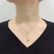 Buddha Stones White Jade PiXiu Wealth Luck Chain Necklace Pendant