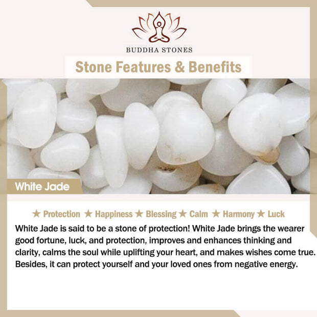 Buddha Stones White Jade PiXiu Wealth Luck Chain Necklace Pendant
