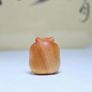 Buddha Stones Mini Thuja Sutchuenensis Wood Cookie Hamster Mouse Statue Optimistic Decoration