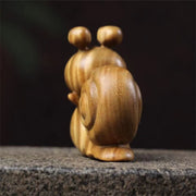 Buddha Stones Mini Green Sandalwood Snail Carved Cure Desk Decoration