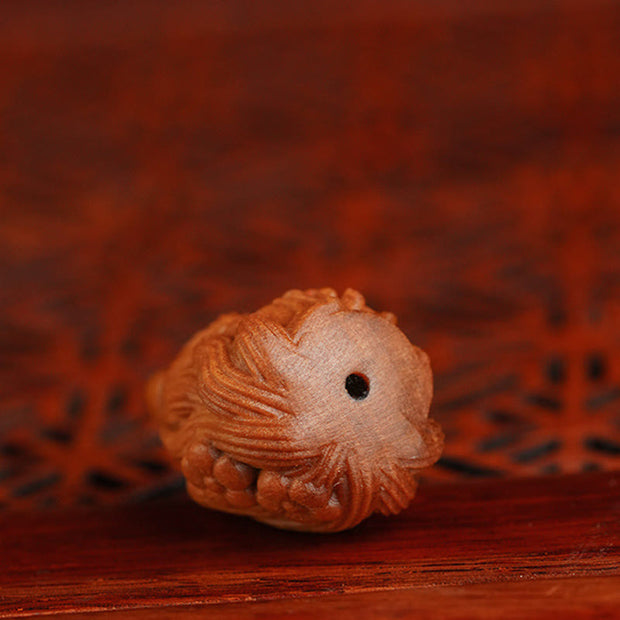 Buddha Stones Mini Small Nine Tailed Fox Sandalwood Healing Decoration