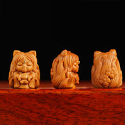 Buddha Stones Mini Small Nine Tailed Fox Sandalwood Healing Decoration