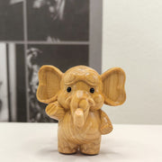 Buddha Stones Mini Sandalwood Elephant Carved Healing Decoration