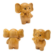 Buddha Stones Mini Sandalwood Elephant Carved Healing Decoration