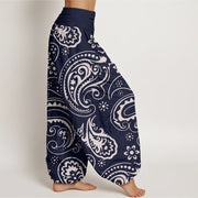 Buddha Stones Casual Elegant Paisley Floral Pattern Women's Elastic Waist Harem Pants - image 6