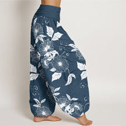 Buddha Stones Casual Vine Flowers Leaves Pattern Women's Elastic Waist Harem Pants - image 9