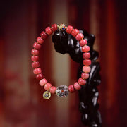 Buddha Stones Tibetan Camel Bone Red Agate Luck Bracelet