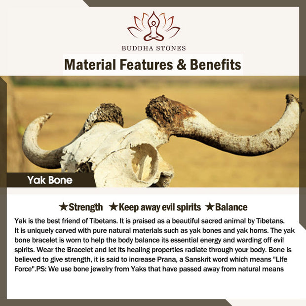 Buddha Stones Vintage Tibetan Camel Bone Yak Bone Balance Bracelet