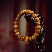 Buddha Stones Vintage Tibetan Camel Bone Yak Bone Lazurite Balance Braided Rope Bracelet