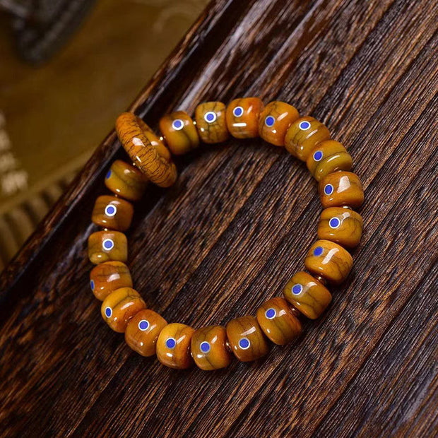 Buddha Stones Vintage Tibetan Camel Bone Yak Bone Lazurite Balance Braided Rope Bracelet