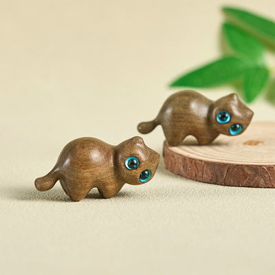 FREE Today: Peace and Soothing Mini Cute Stretching Cat Carved Desk Decoration