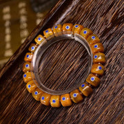 Buddha Stones Vintage Tibetan Yak Bone Lazurite Braided Rope Balance Bracelet