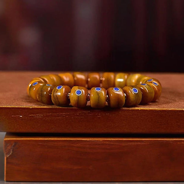 Buddha Stones Vintage Tibetan Yak Bone Lazurite Braided Rope Balance Bracelet