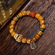 Buddha Stones Vintage Tibetan Yak Bone Camel Bone Dzi Bead Cute Fox Balance Bracelet