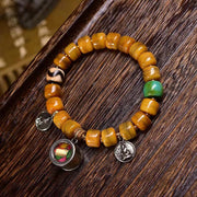 Buddha Stones Vintage Tibetan Yak Bone Camel Bone Dzi Bead Cute Fox Balance Bracelet