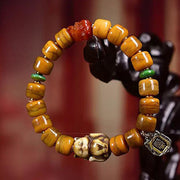 Buddha Stones Vintage Tibetan Yak Bone Camel Bone Dzi Bead Cute Fox Balance Bracelet