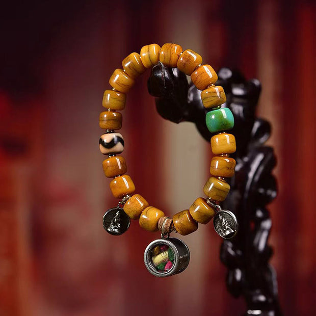 Buddha Stones Vintage Tibetan Yak Bone Camel Bone Dzi Bead Cute Fox Balance Bracelet