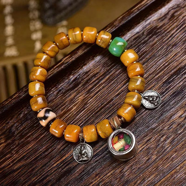 Buddha Stones Vintage Tibetan Yak Bone Camel Bone Dzi Bead Cute Fox Balance Bracelet