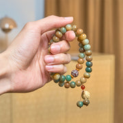 Buddha Stones Colorful Bodhi Seed Lotus Pod Charm Peace Double Wrap Bracelet