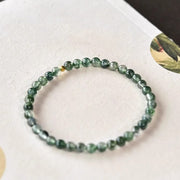 Buddha Stones Moss Agate Lucky Bead Soothing Bracelet