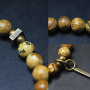 Buddha Stones Distressed Design Copper Luck Bracelet