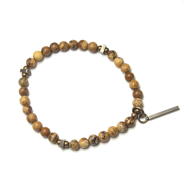 Buddha Stones Distressed Design Copper Luck Bracelet