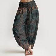 Buddha Stones Pure Cotton Triangular Mandala Patterns Women's Elastic Waist Harem Pants - DimGray - US22，UK/AU26，EU54 (6XL) - image 14