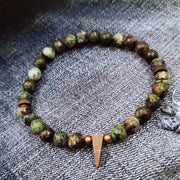 Buddha Stones Vintage Distressed Design Turquoise Copper Balance Bracelet